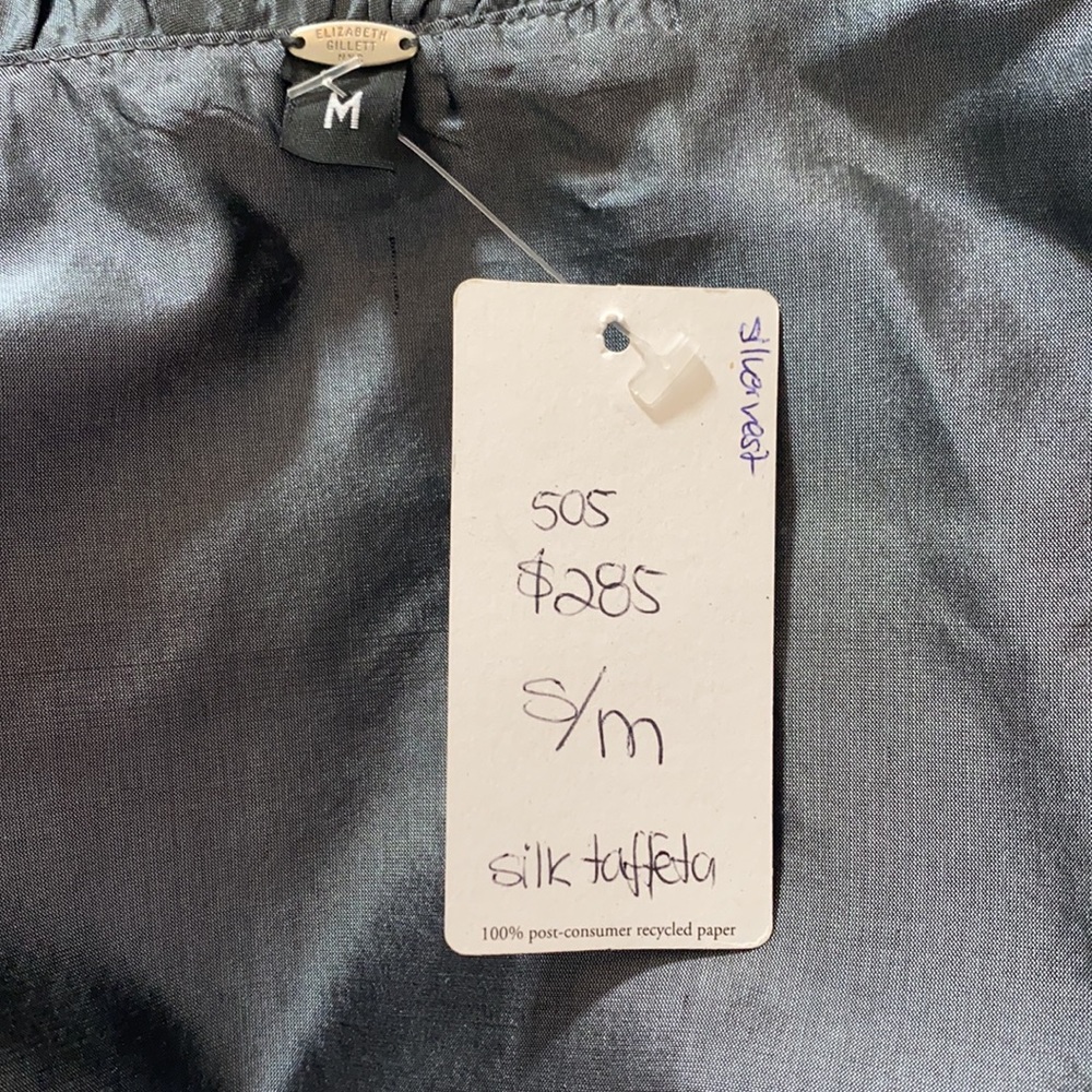 NWT!! Elizabeth Gillett Silk Taffeta Wrap Top - Picture 8 of 8